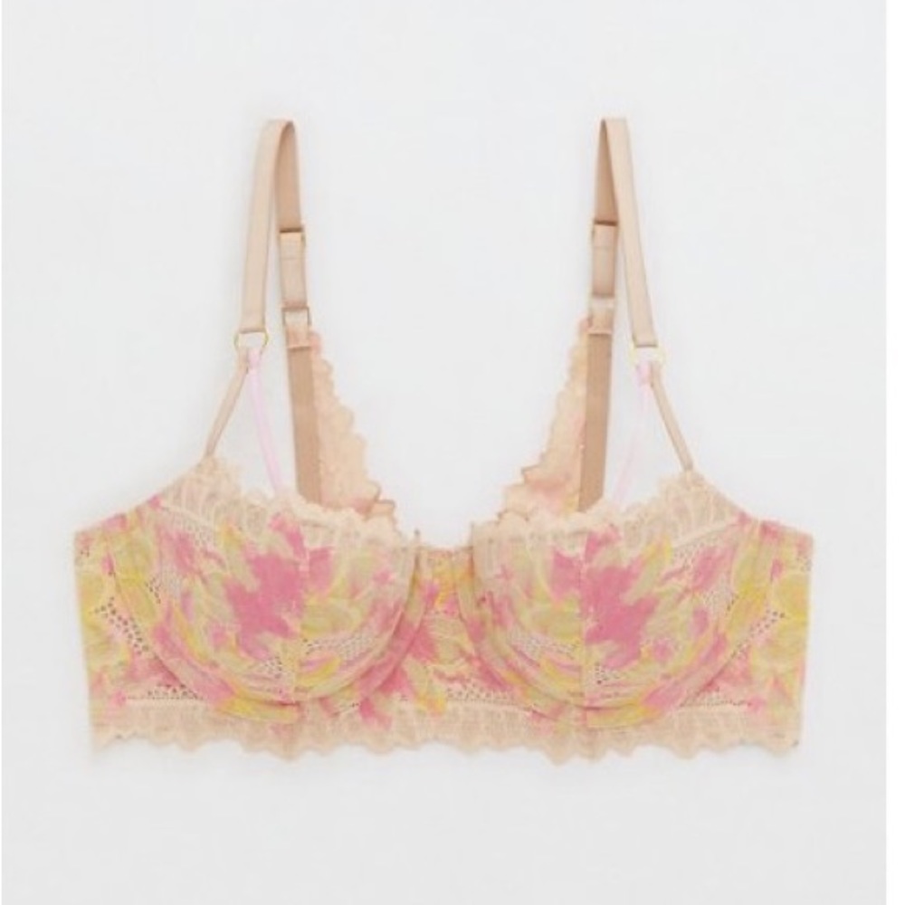 AERIE REAL POWER BALCONETTE SUNKISSED LACE BRA/ 40C